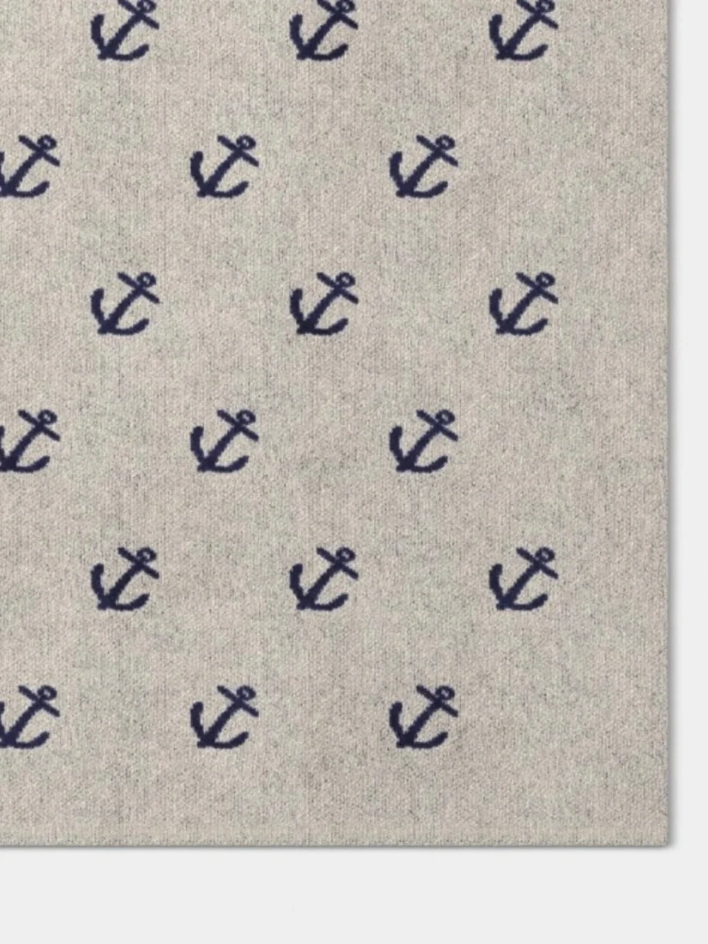 Knitted Anchor Throw Blanket Grey/Blue Coastal - Room Essentials